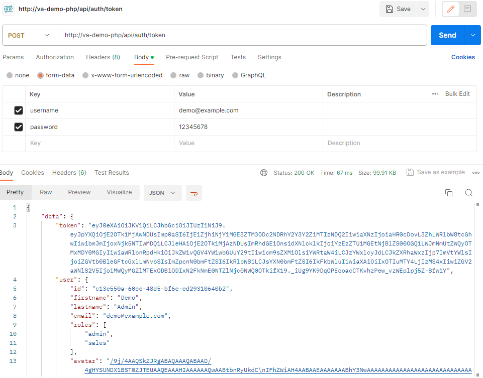 Postman Login Test